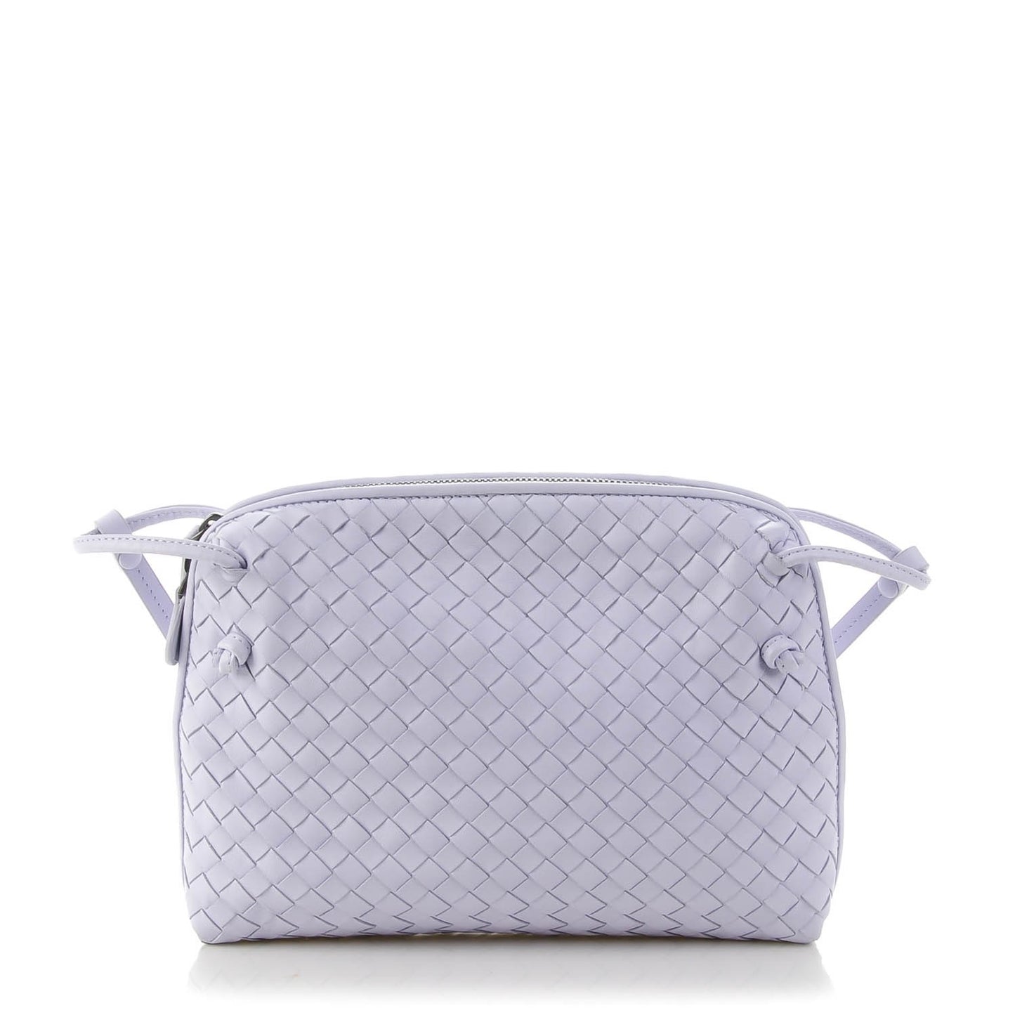Nappa Intrecciato Pillow Crossbody Messenger Oyster Lilac