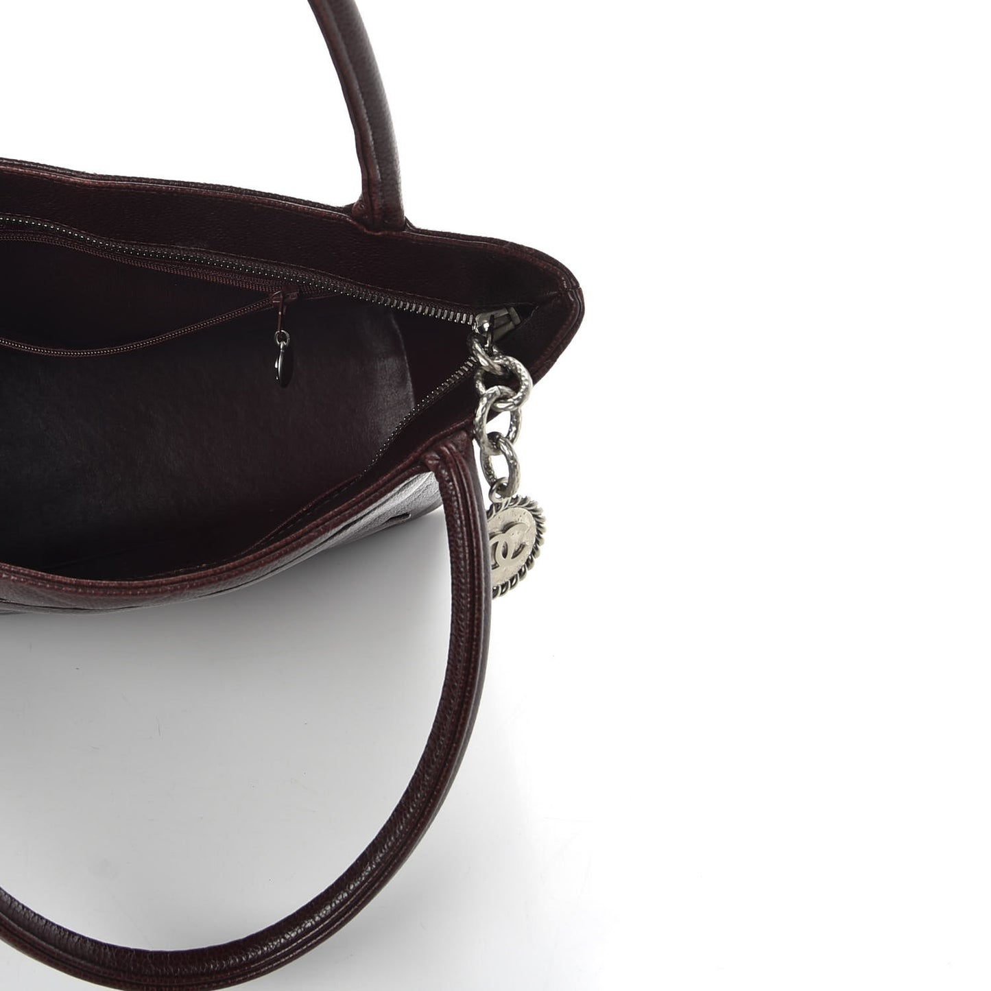 Caviar Quilted Medallion Tote Bordeaux