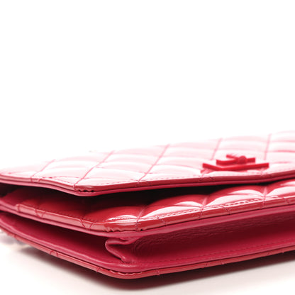 Chanel Patent Calfskin Quilted Reissue Wallet On Chain WOC Pink 9 of 10