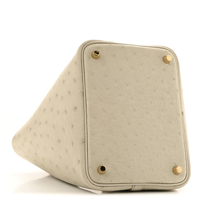 Hermes Ostrich Picotin Lock 18 Gris Perle 4 of 12
