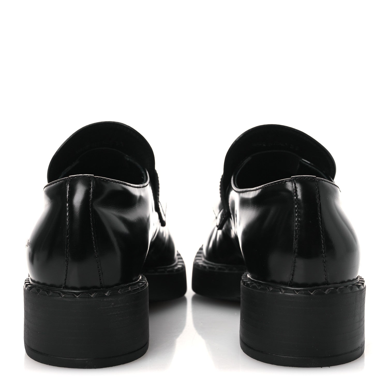 Prada Vernice Triangle 50mm Loafers 39 Black 6 of 11