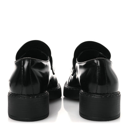 Prada Vernice Triangle 50mm Loafers 39 Black 6 of 11