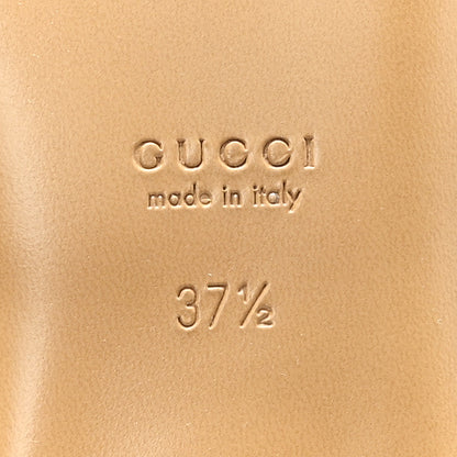 Gucci Calfskin Monogram Horsebit Womens Slide Sandals 37.5 Beige Ebony Sundial 7 of 10