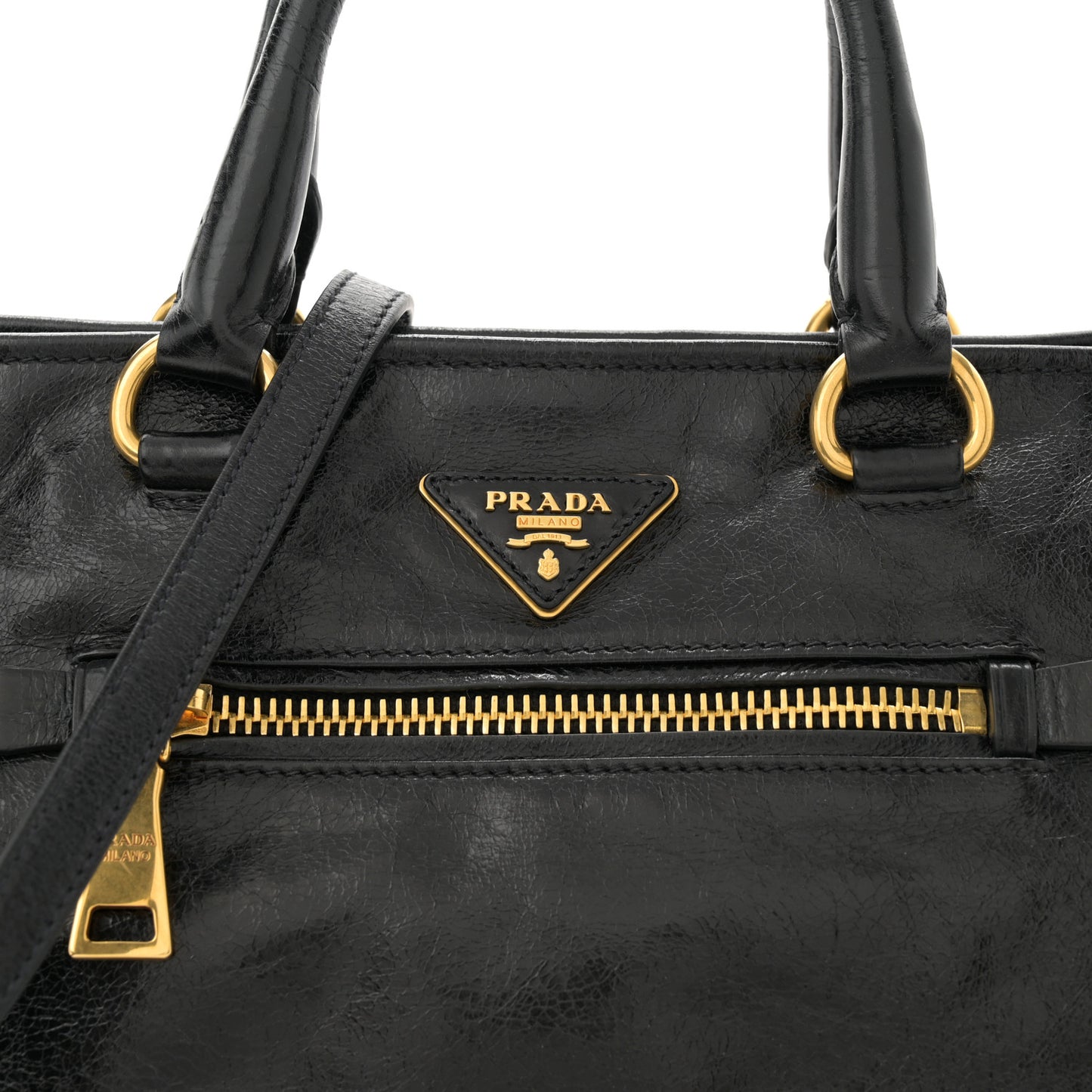 Vitello Shine Satchel Black