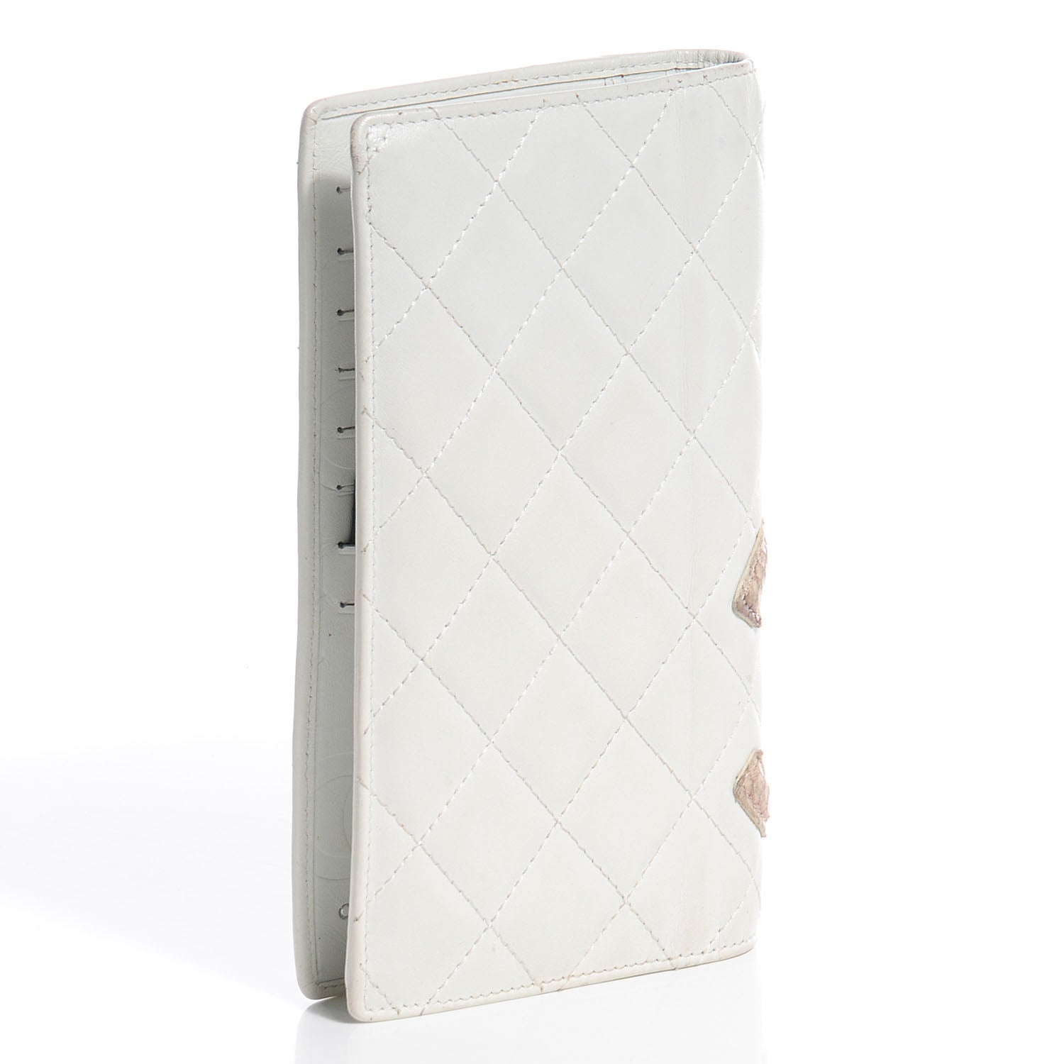 Chanel Calfskin Python Quilted Cambon Yen Wallet White 3 of 9