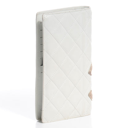 Chanel Calfskin Python Quilted Cambon Yen Wallet White 3 of 9