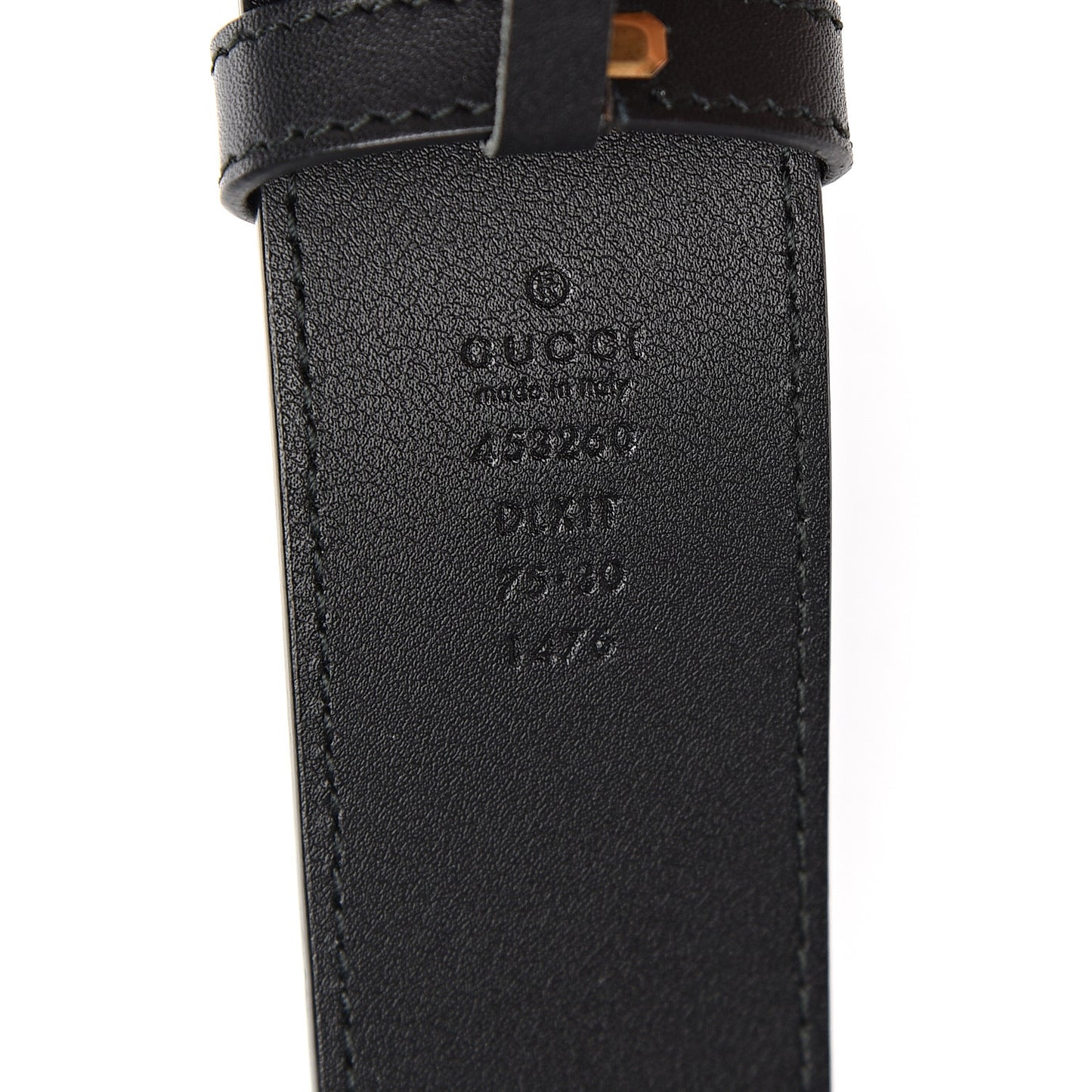 Moon Calfskin Pearl Double G 40mm Belt 75 30 Black Cream