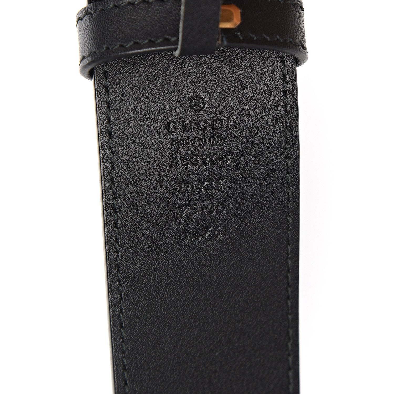 Gucci Moon Calfskin Pearl Double G 40mm Belt 75 30 Black Cream 5 of 6