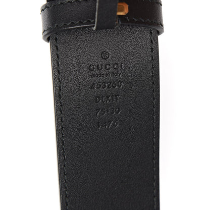 Gucci Moon Calfskin Pearl Double G 40mm Belt 75 30 Black Cream 5 of 6