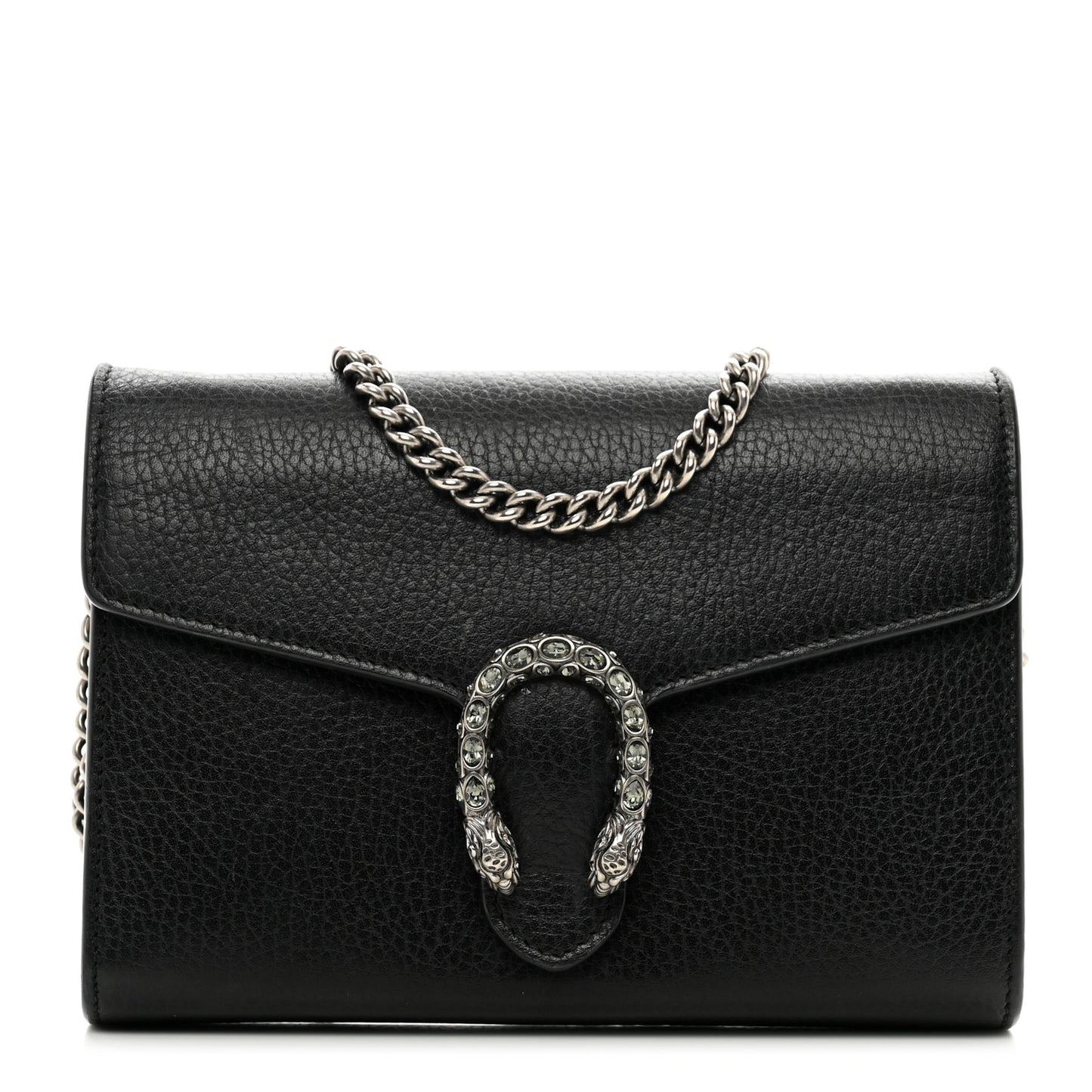 Calfskin Mini Dionysus Chain Wallet Black
