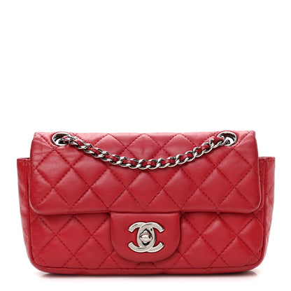 Chanel Lambskin Quilted Extra Mini Rectangular Flap Red 1 of 11