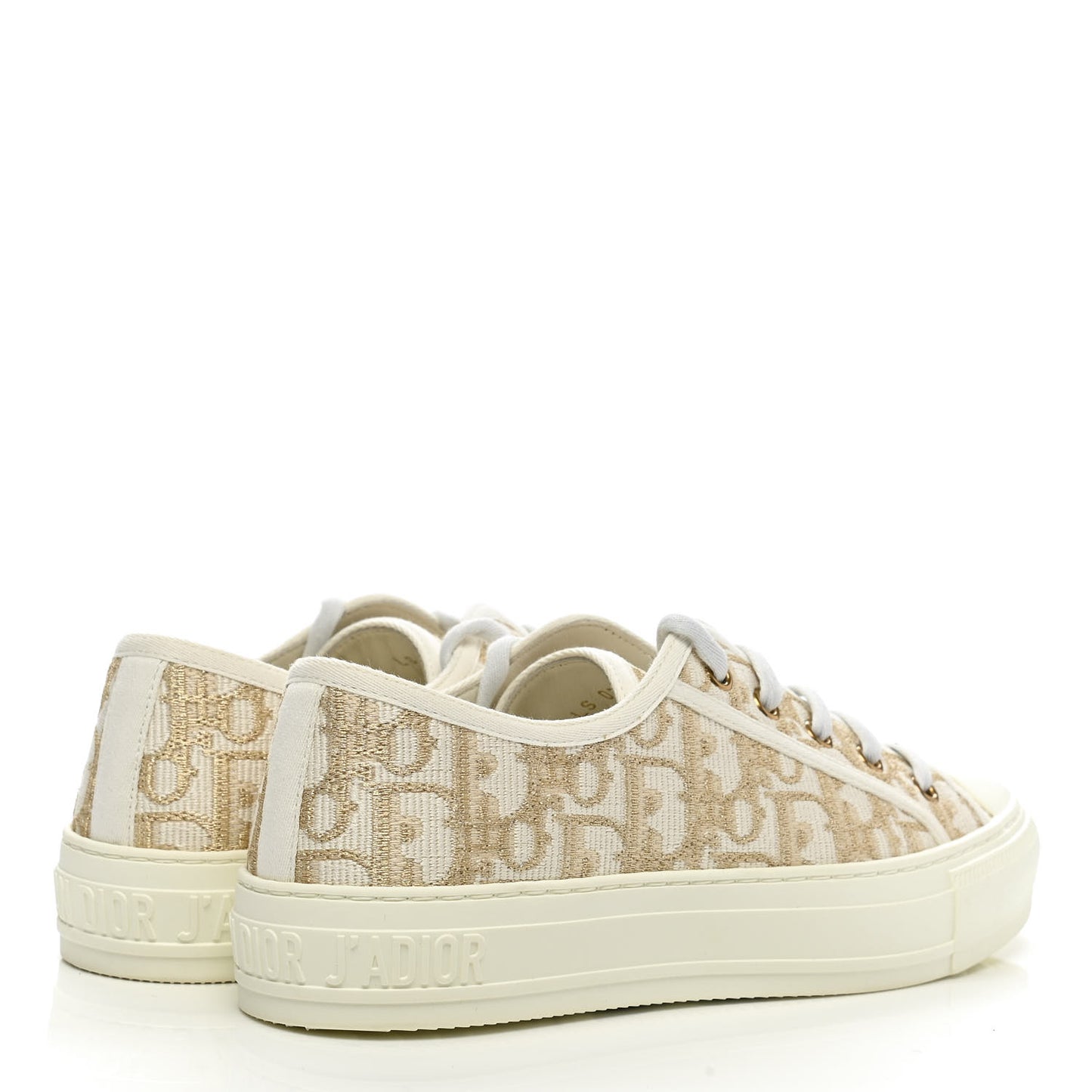Canvas Oblique Walk'N'Dior Low Top Sneakers 37 Gold