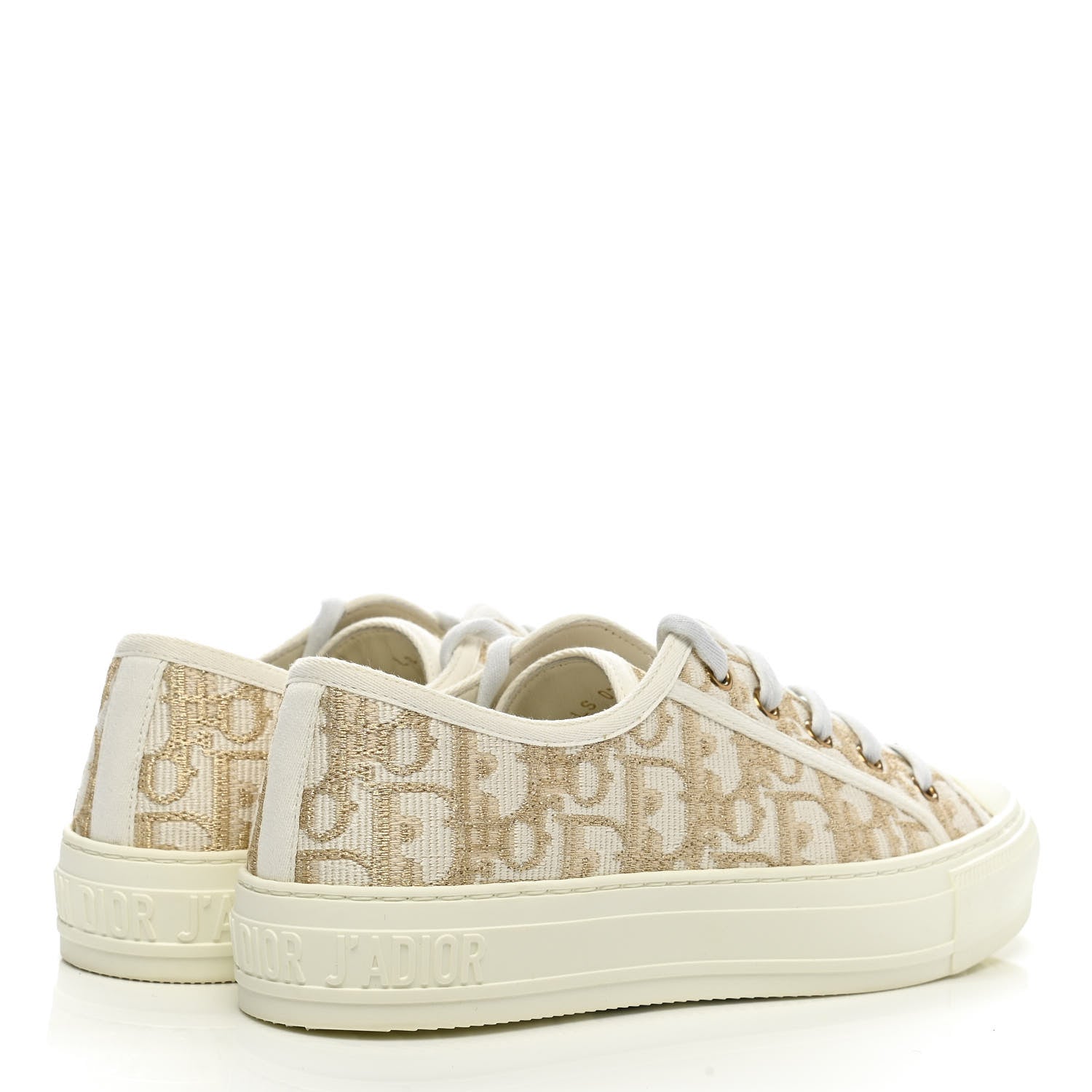 Christian Dior Canvas Oblique Walk'N'Dior Low Top Sneakers 37 Gold 4 of 9
