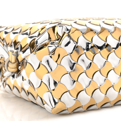 Bottega Veneta Metallic Lambskin Intrecciato Knot Small Loop Camera Bag Silver Gold 8 of 9