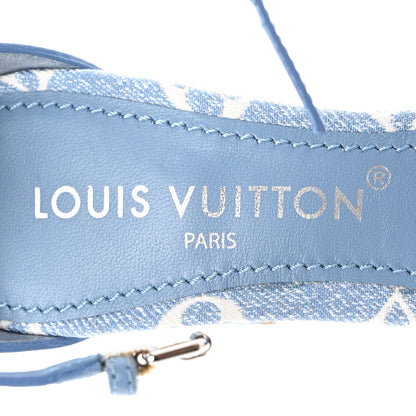 Louis Vuitton Monogram Denim Silhouette Sandals 38 Blue 7 of 8