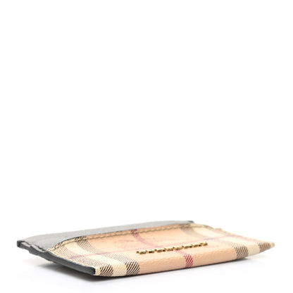 Burberry Soft Grain Calfskin Haymarket Check Izzy Card Case Black 4 of 8