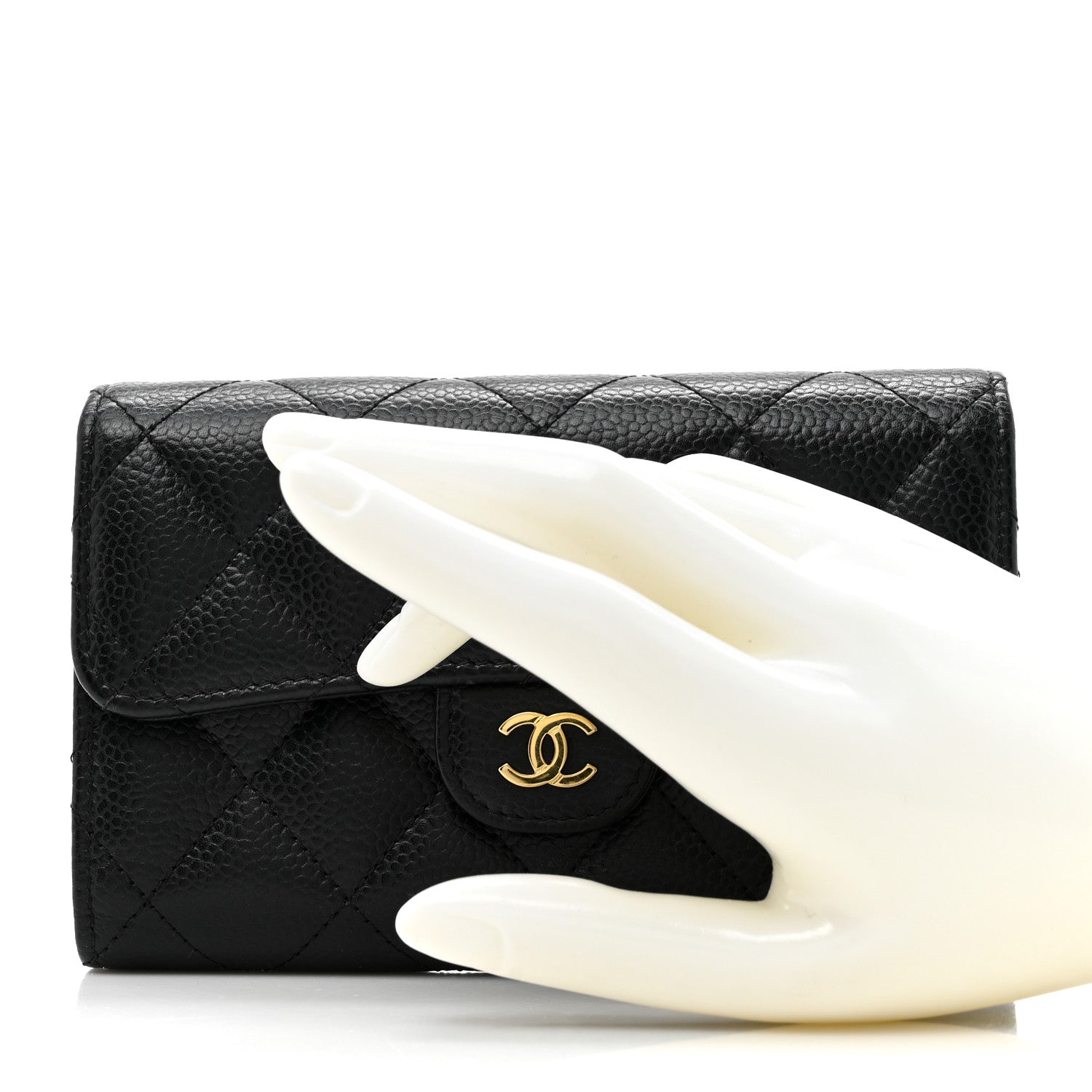 Chanel Caviar Quilted Medium Flap Wallet Black 2 of 10