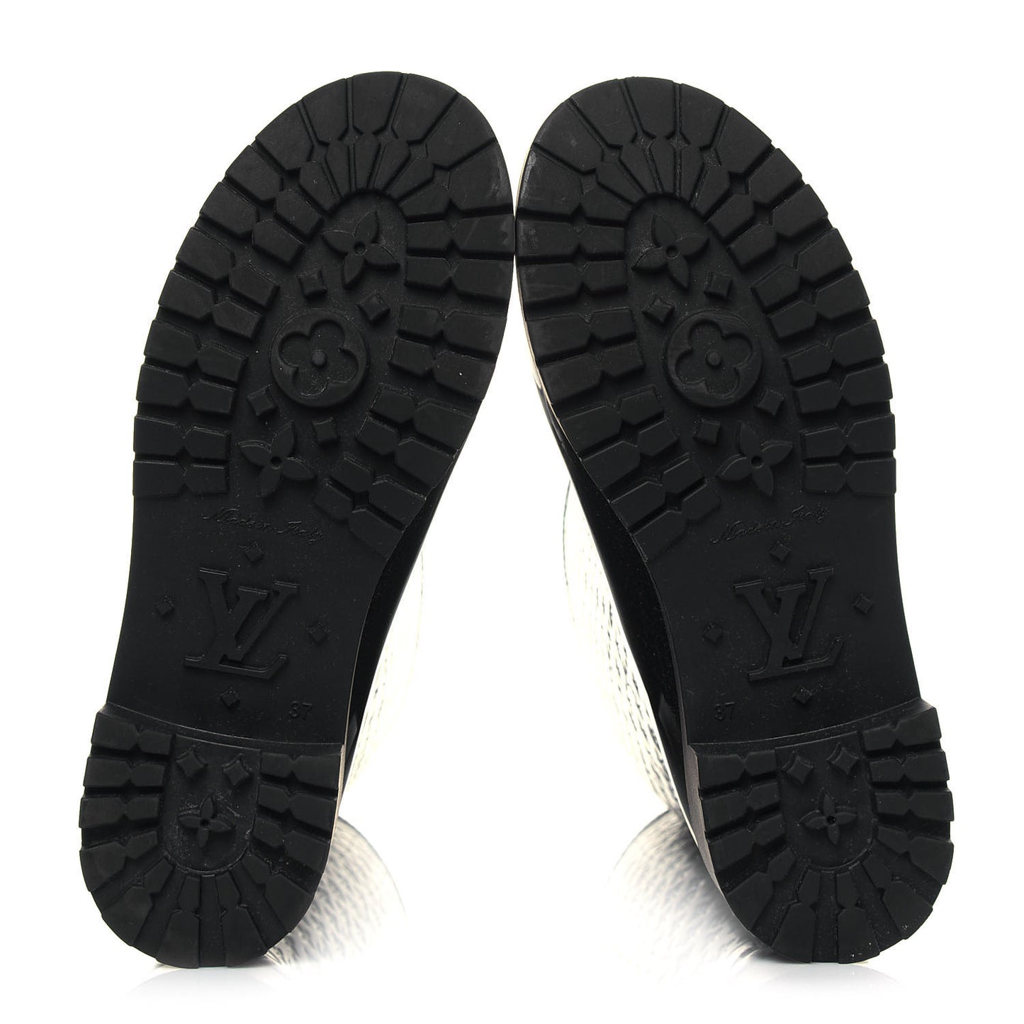 Rubber Embossed Monogram Splash Rain Boots 37 Black