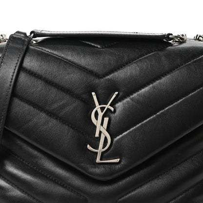 Saint Laurent Calfskin Y Quilted Monogram Small Loulou Chain Satchel Black 8 of 10