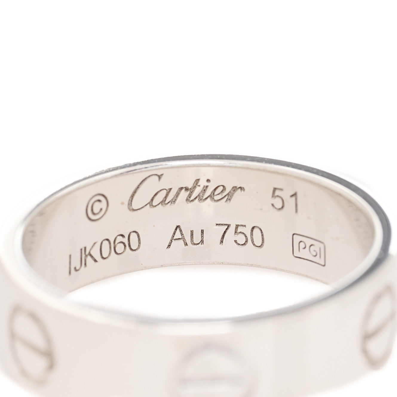 18K White Gold 5.5mm LOVE Ring 51 5.75
