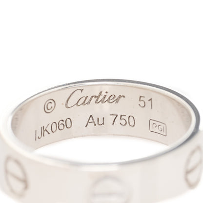 Cartier 18K White Gold 5.5mm LOVE Ring 51 5.75 3 of 3