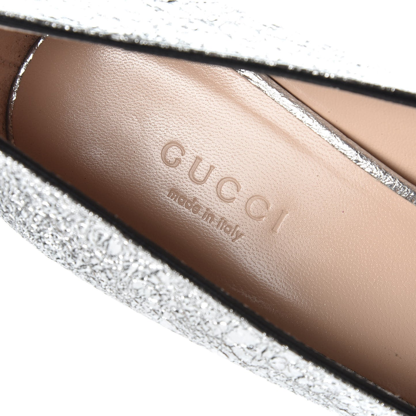 Galassia GG Marmont Fringe 50mm Loafer Pumps 36.5 Argento