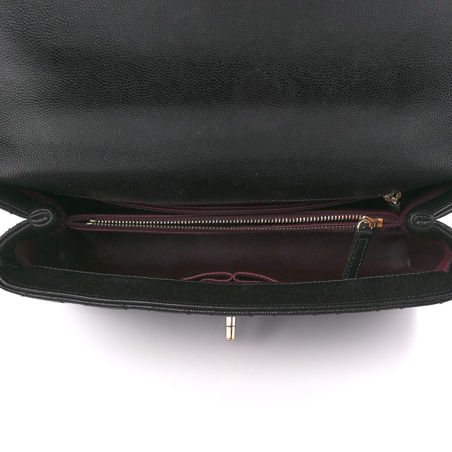 Caviar Quilted Small Coco Handle Flap Black