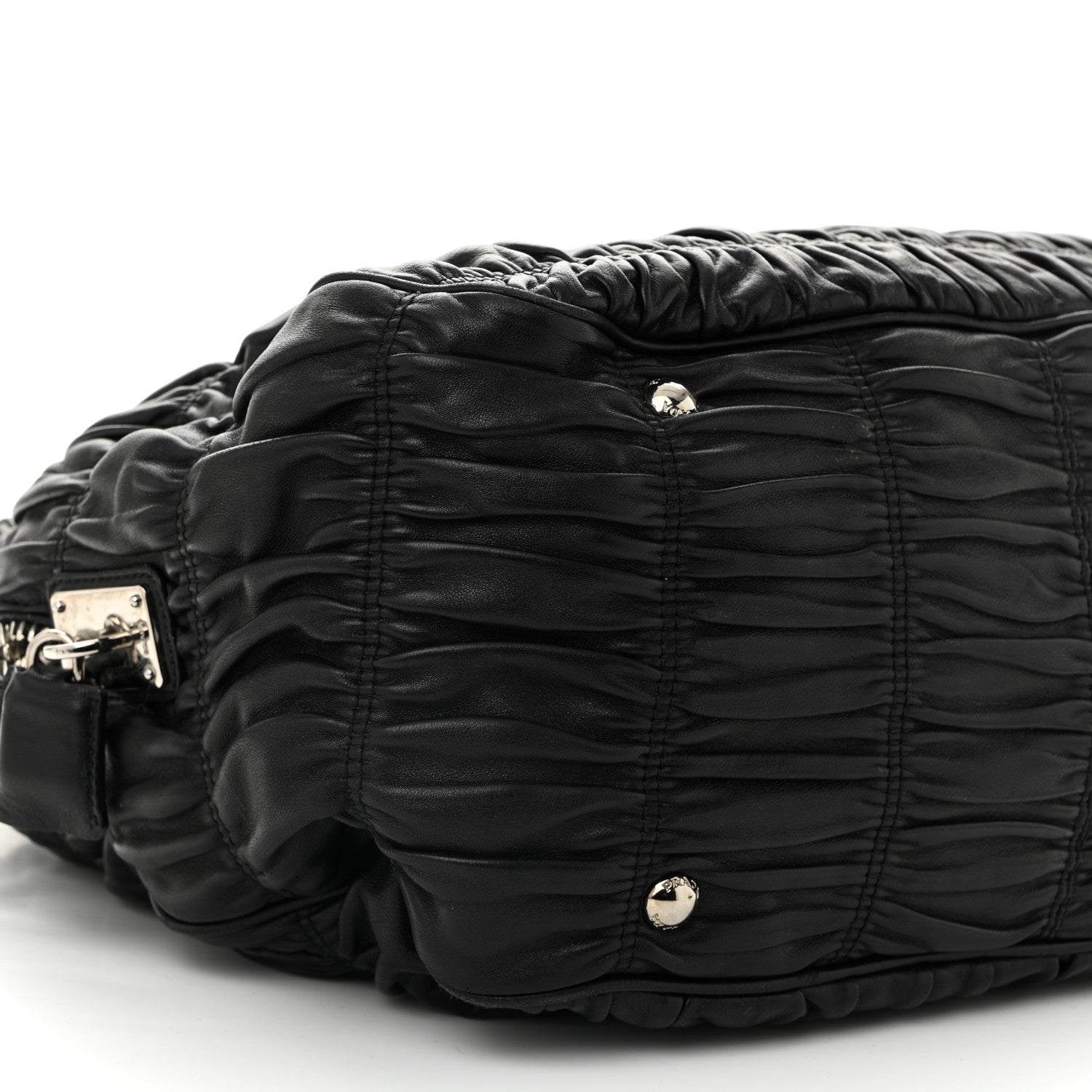 Prada Nappa Gaufre Double Zip Tote Black 10 of 13