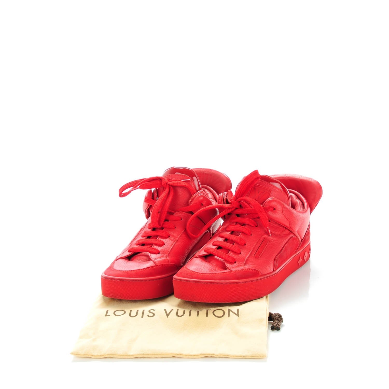 Louis Vuitton Calfskin Suede Don Sneakers Red 9 6 of 8