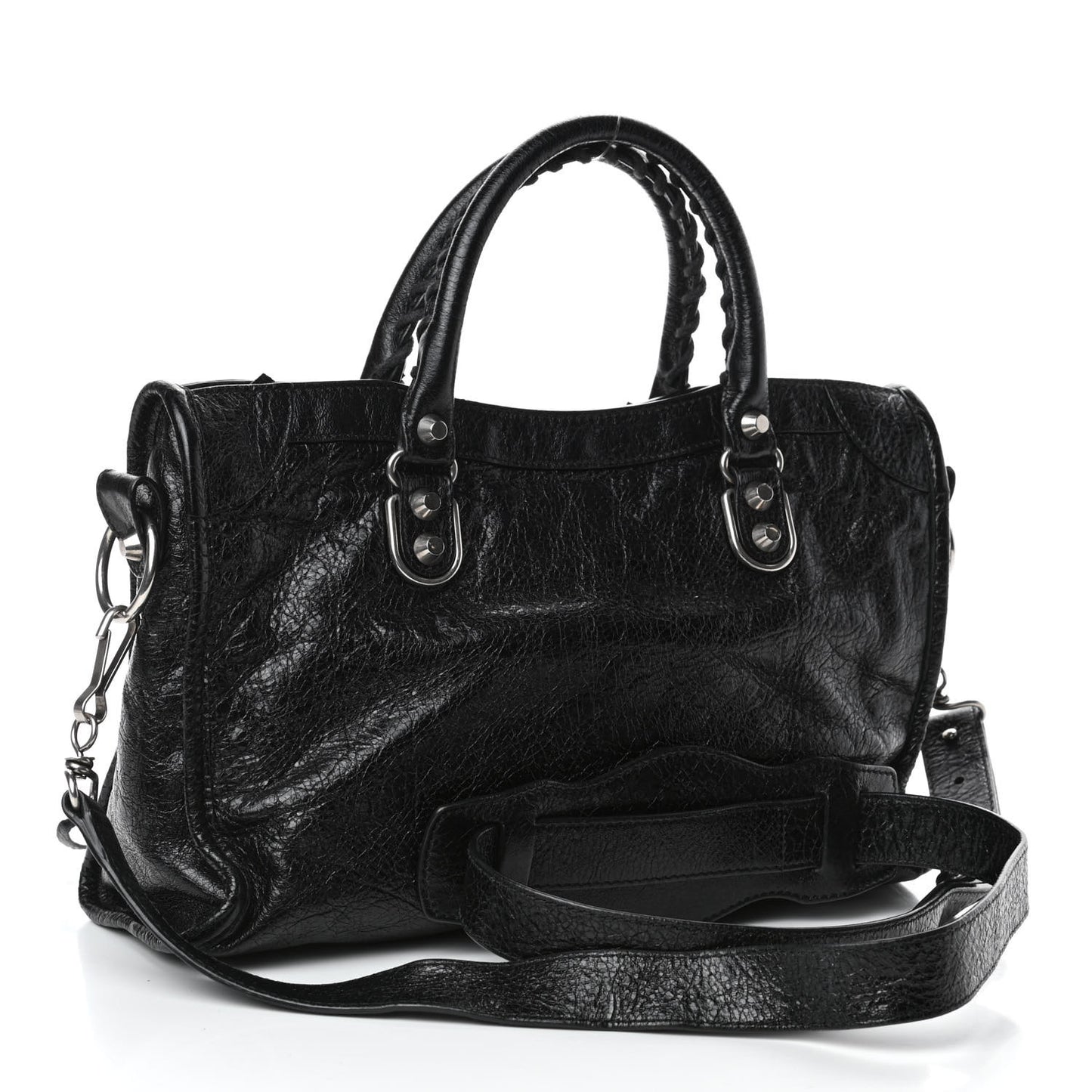 Chevre Silver Metallic Edge Hardware S City Black