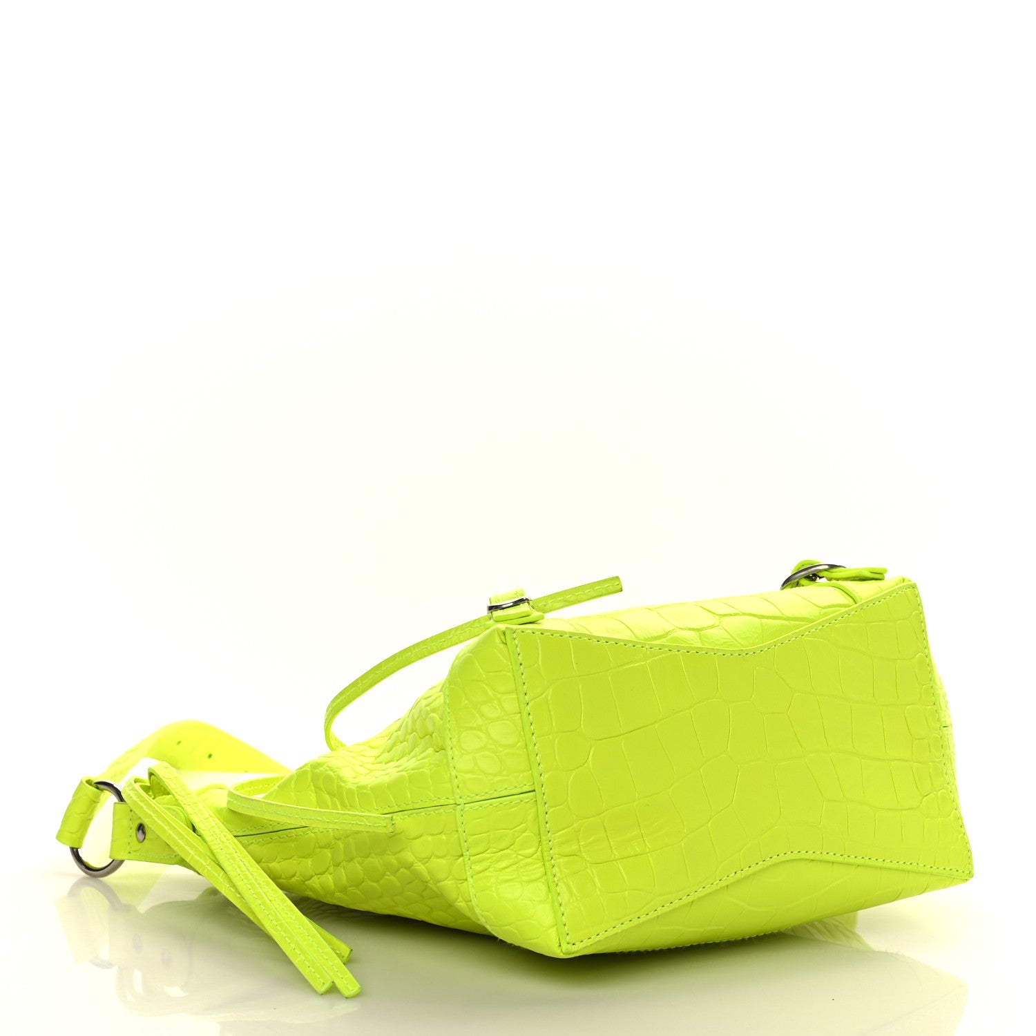 Balenciaga Extra Supple Calfskin Crocodile Embossed Neo Classic Hardware Hobo XS Flou Yellow 3 of 6