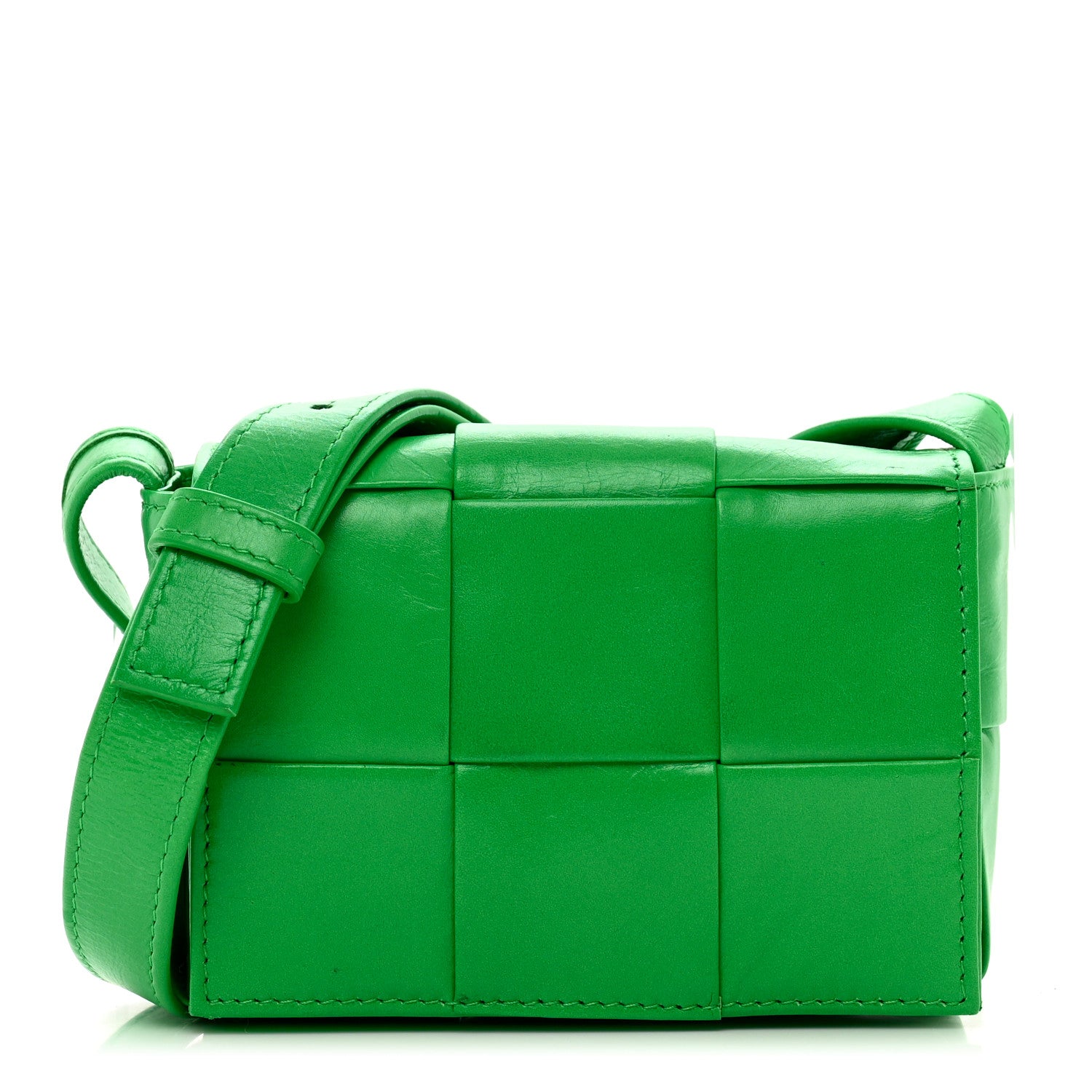Bottega Veneta Crinkled Lambskin Maxi Intrecciato Extra Mini Cassette Crossbody Bag Parakeet 1 of 9