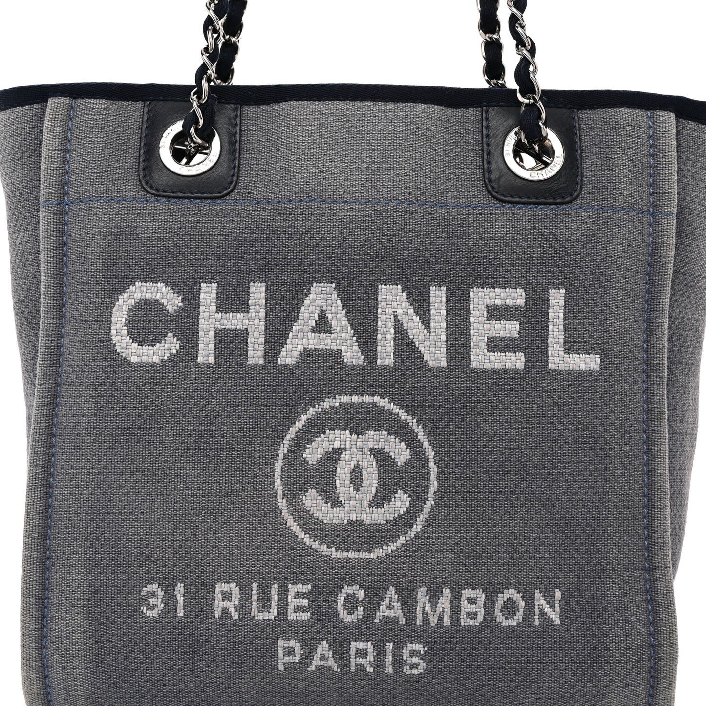 Canvas Mini Deauville Tote Denim Blue
