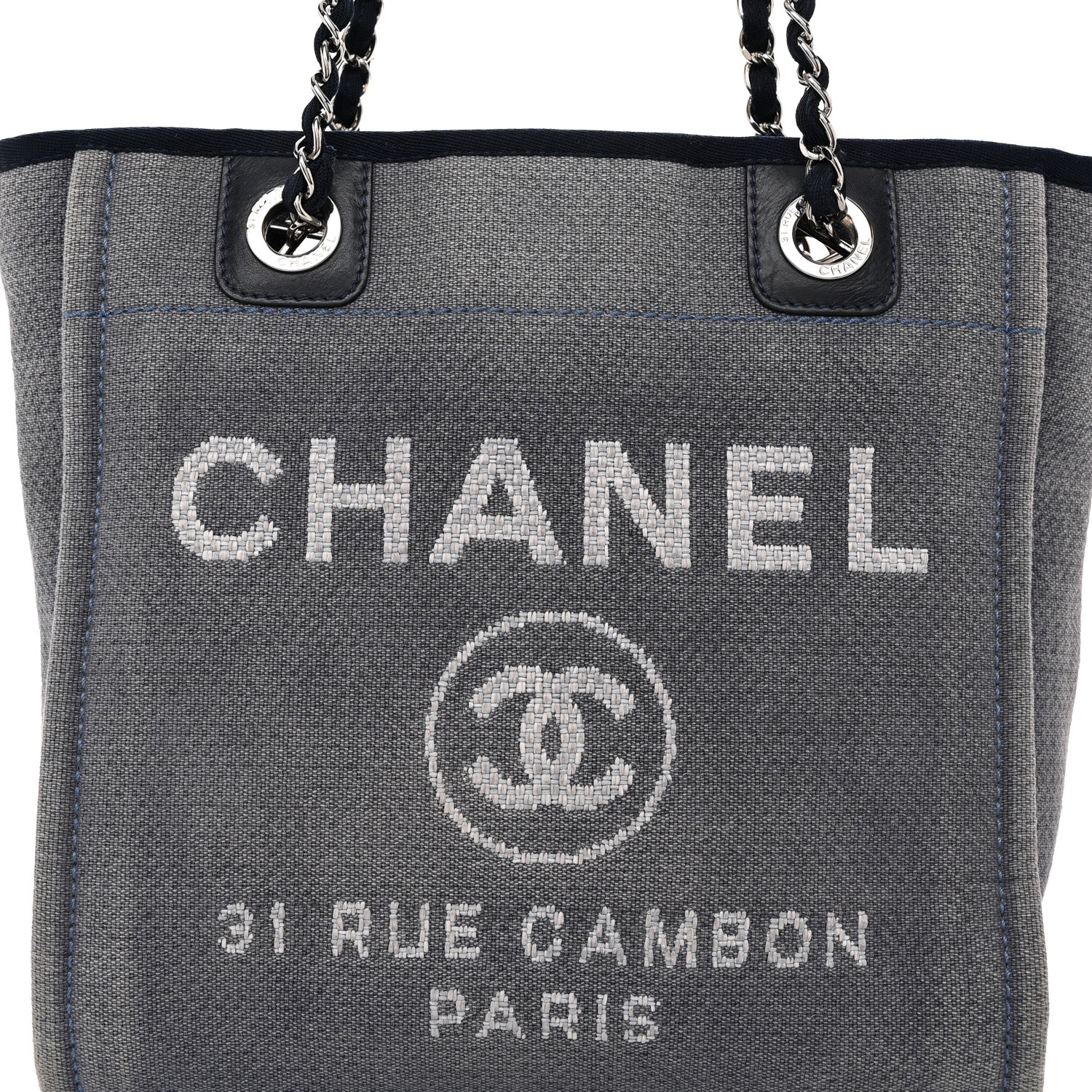 Chanel Canvas Mini Deauville Tote Denim Blue 8 of 12