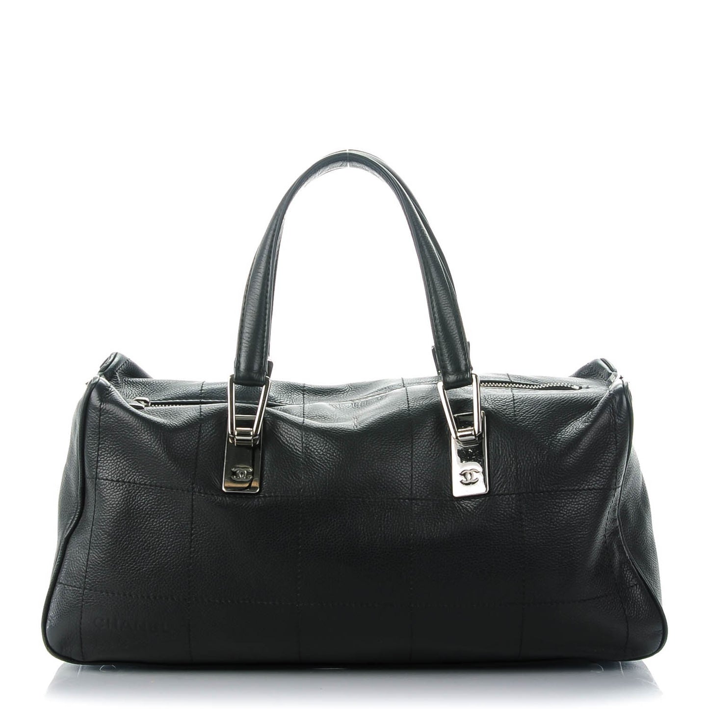 Caviar Square Stitched Large Tote Black