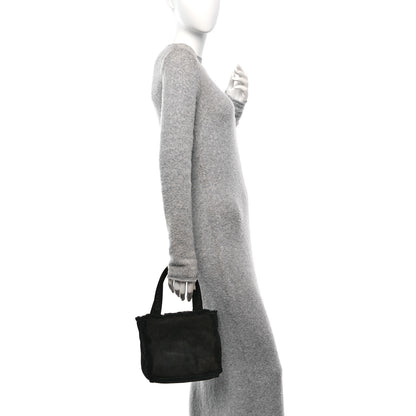 Chanel Suede Shearling Fur Handbag Black 2 of 11