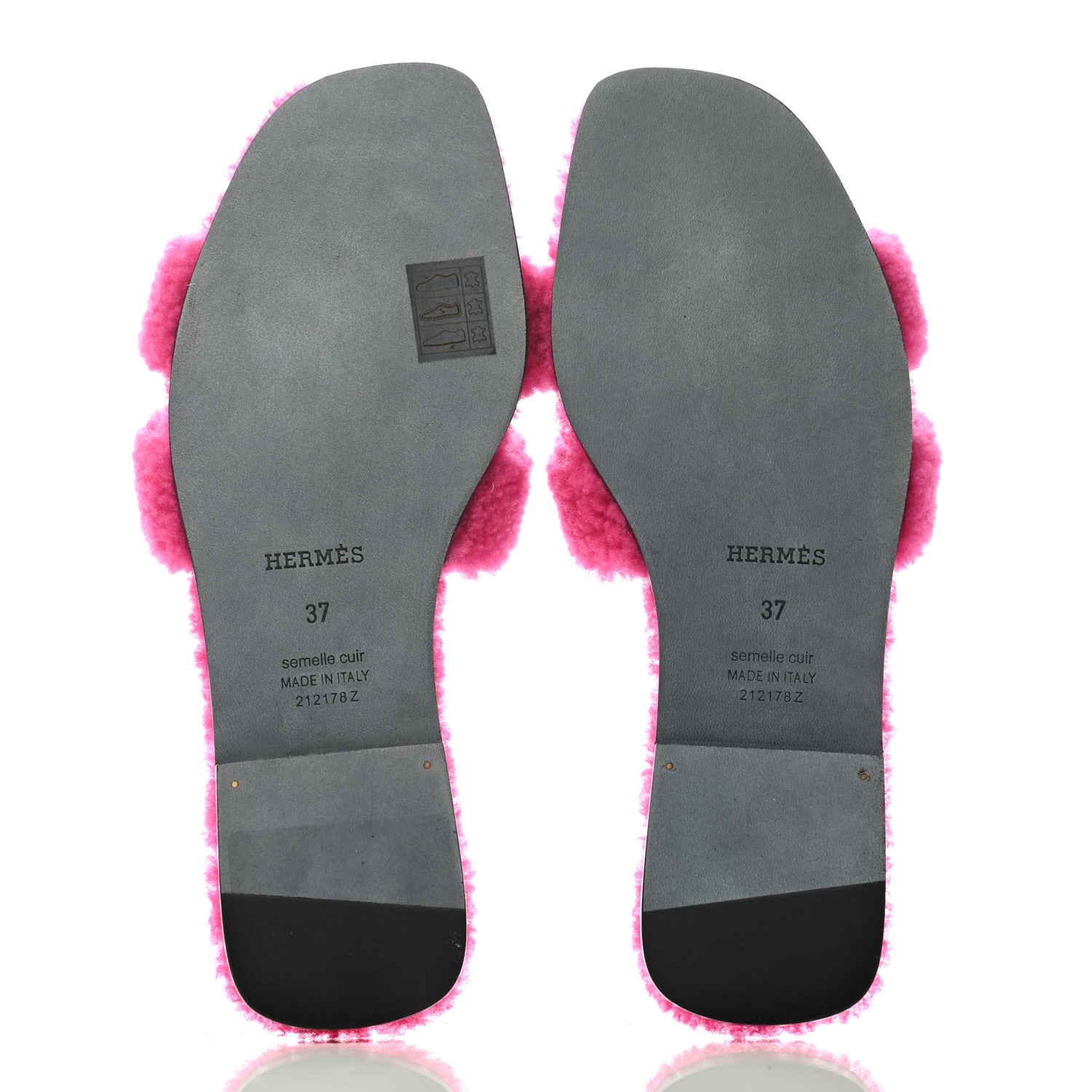 Hermes Woolskin Oran Sandals 37 Rose Fuchsia 4 of 5