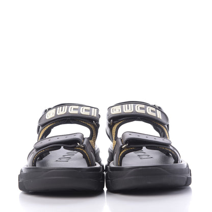 Gucci X SEGA Nappa Mesh Mens Aguru Sandals 9 Loess Black 2 of 10