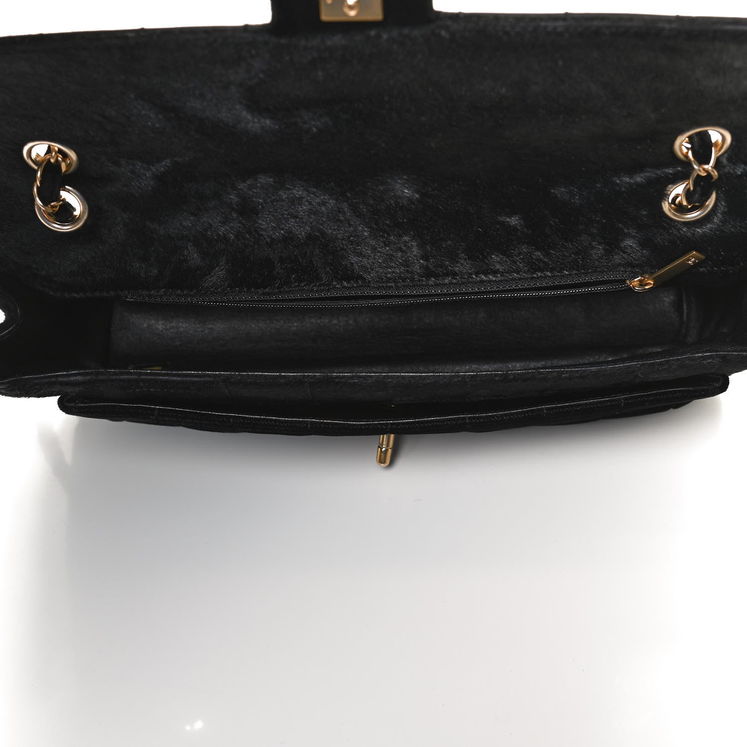 Chanel Pony Hair Velvet Chocolate Bar Flap Black 5 of 10