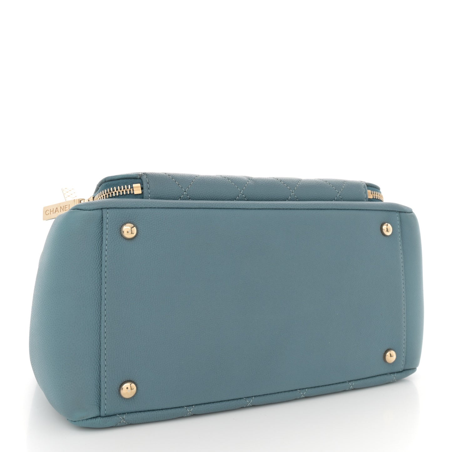 Caviar Quilted Small Business Affinity Shopping Bag Blue