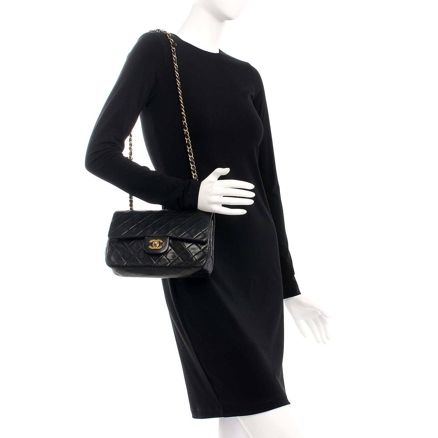 Chanel Lambskin Quilted Medium Double Flap Black 3 of 11