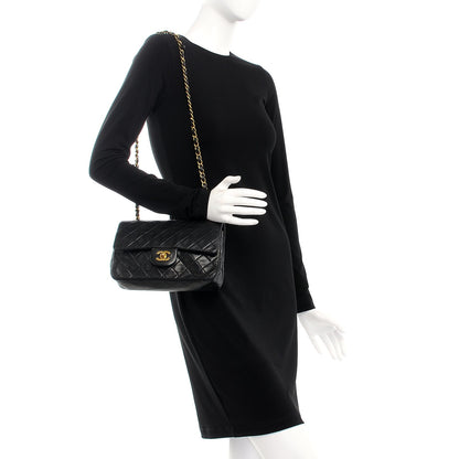 Chanel Lambskin Quilted Medium Double Flap Black 3 of 11