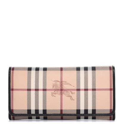 Burberry Haymarket Check Continental Flap Wallet Chocolate 1 of 14