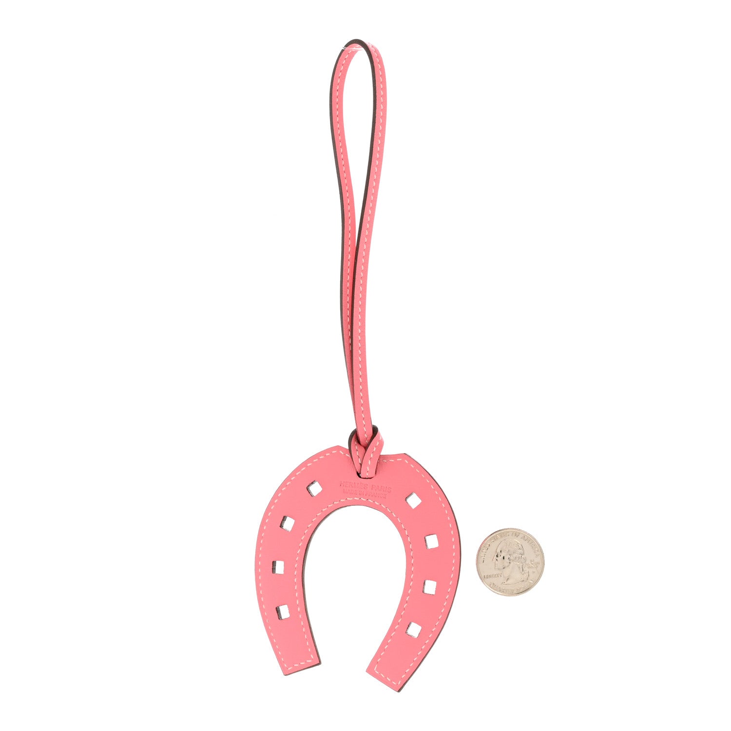 Hermes Swift Paddock Horseshoe Bag Charm Rose Ete 2 of 4