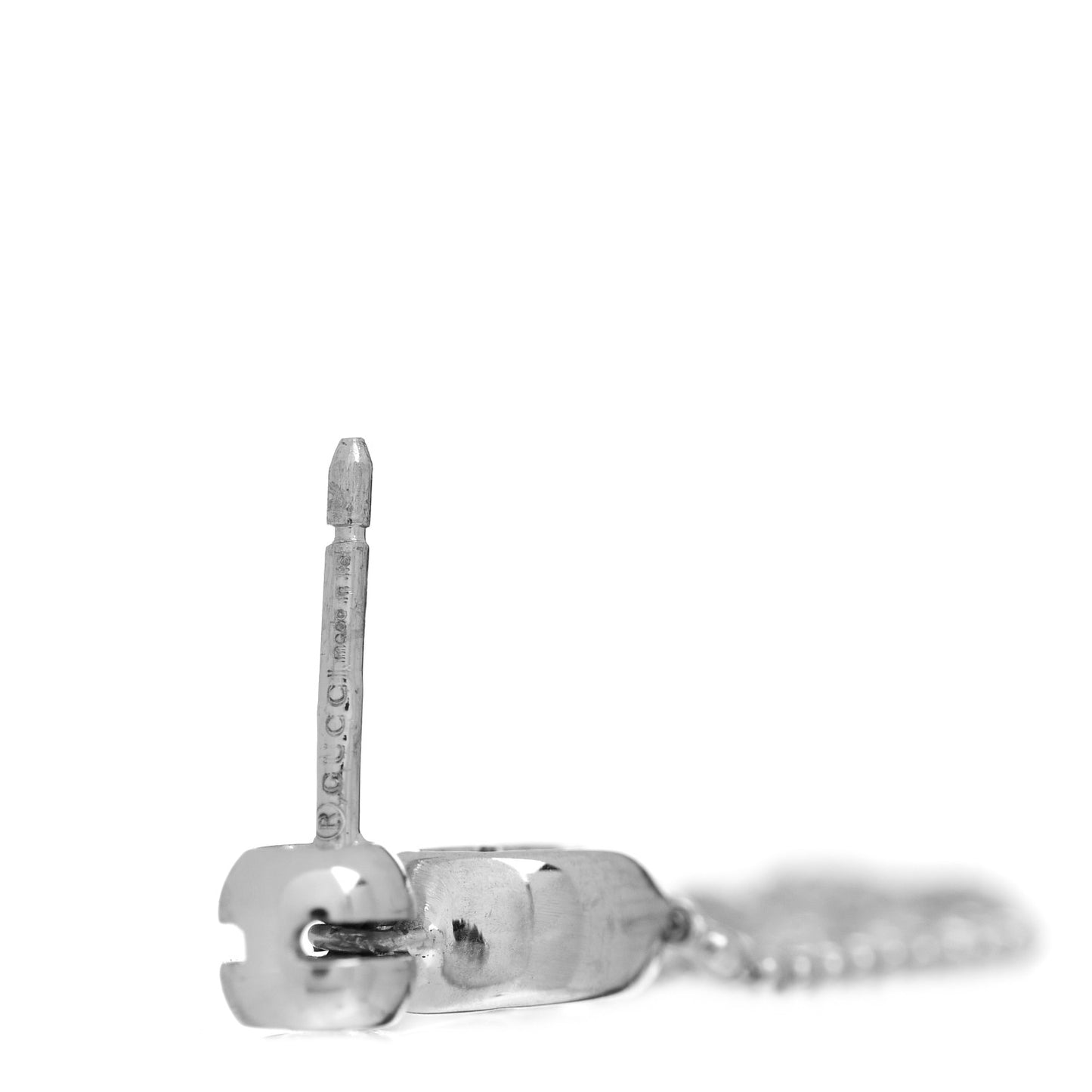 18K White Gold Diamond GG Beaded Tassel Drop Earrings