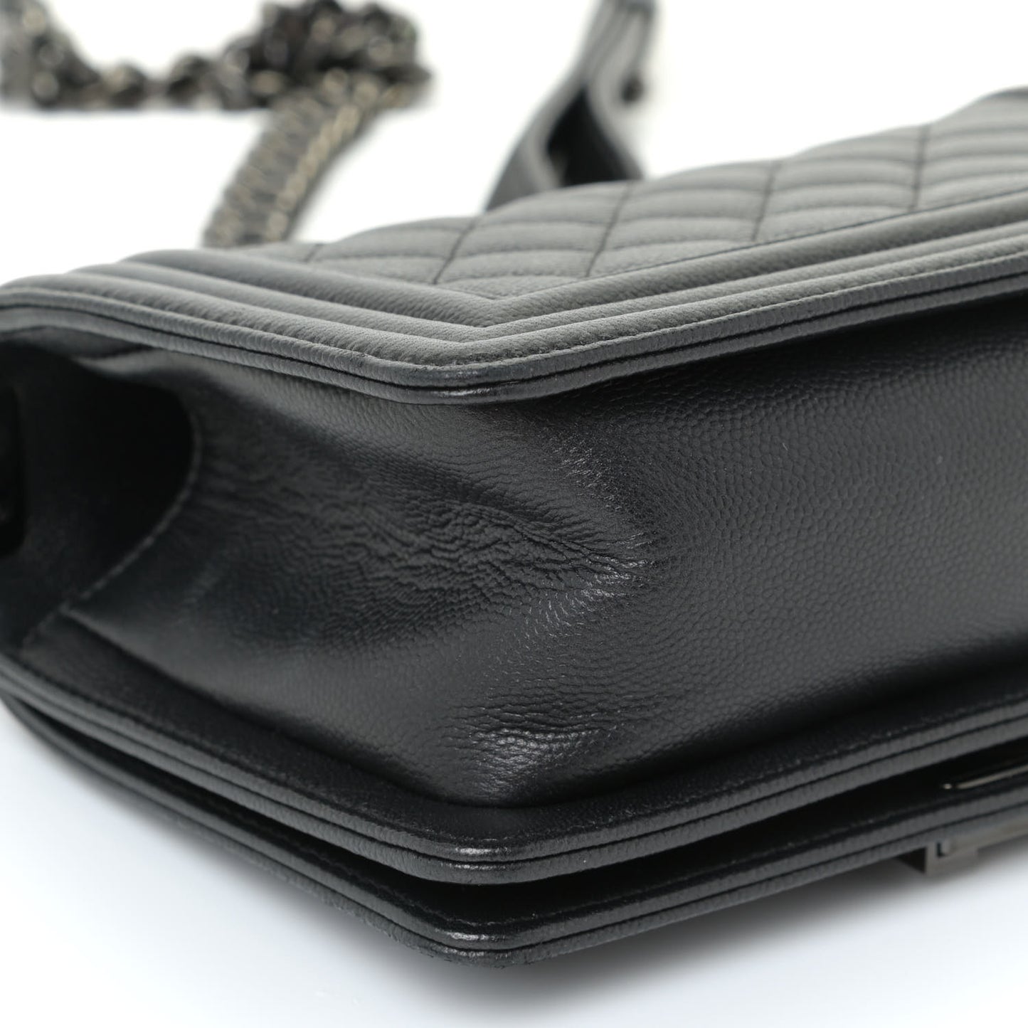 Caviar Quilted Small Boy Flap So Black