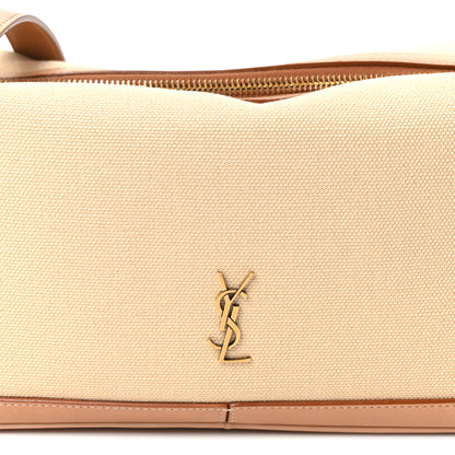 Saint Laurent Canvas Calfskin Camera Supple Bag Avorio Vintage Brown 7 of 9