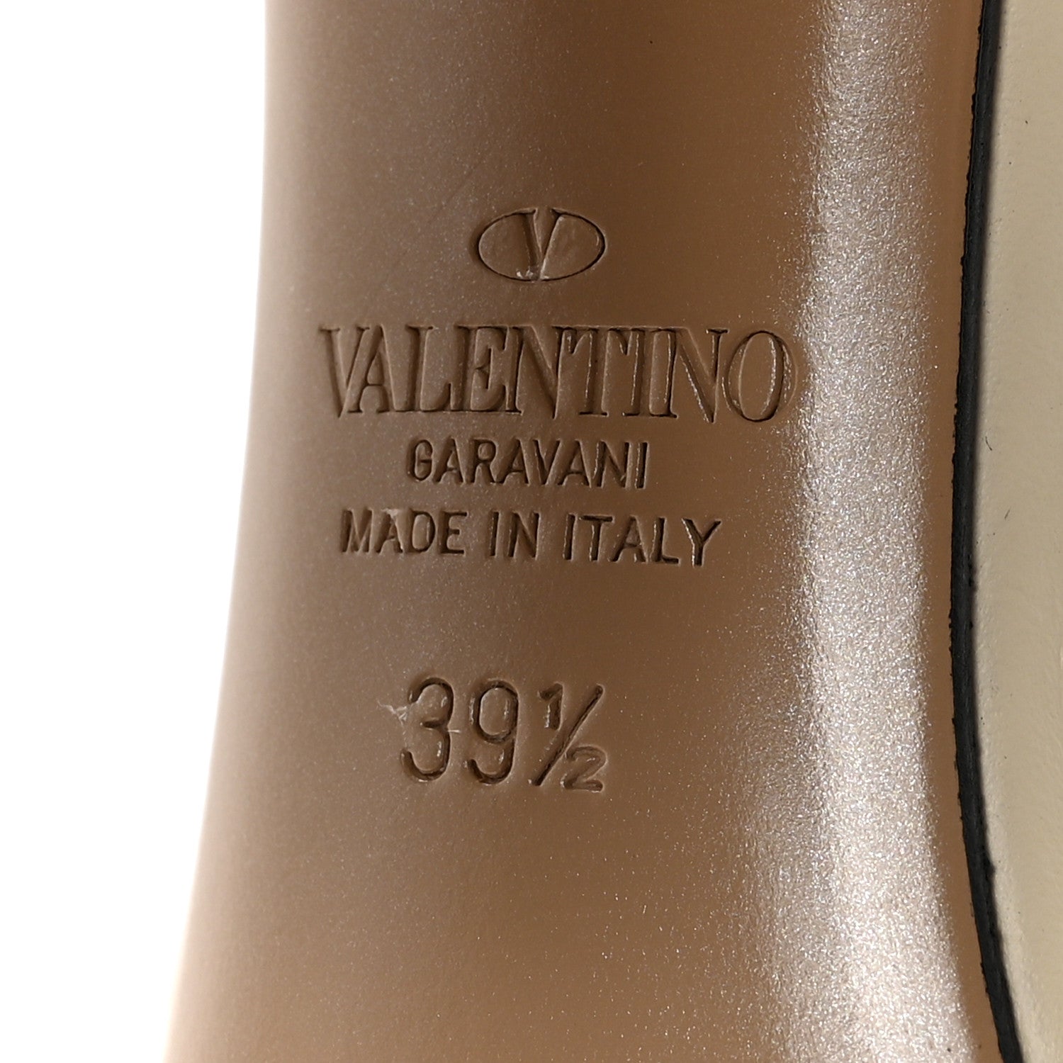 Valentino Garavani Pebbled Calfskin Rockstud Ankle Strap 5/105mm Sandals 39 Light Ivory 7 of 9