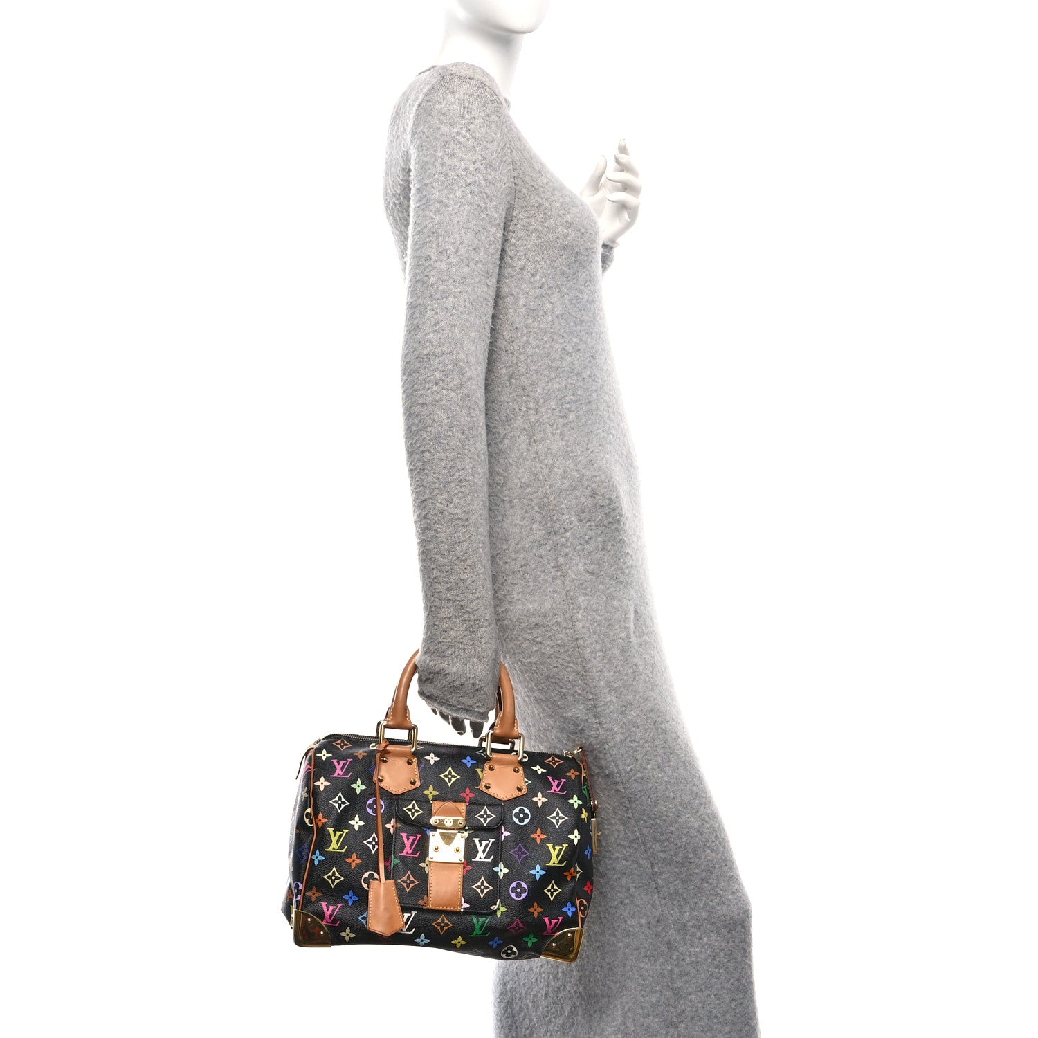 Louis Vuitton Monogram Multicolor Speedy 30 Black 2 of 9