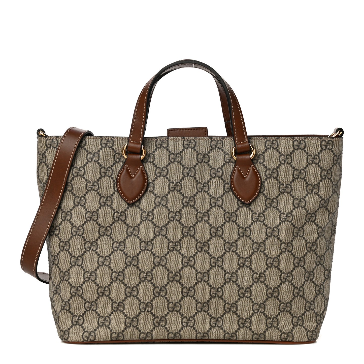 Soft GG Supreme Monogram Small Crossbody Tote Beige Cuir